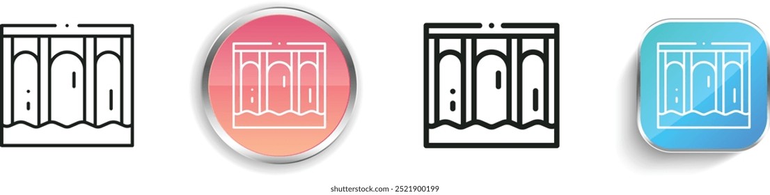 dam icon. Thin Linear, Regular and Button Style Design Isolated On White Background
