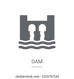 Dam icon. Trendy Dam logo concept on white background from Ecology collection. Suitable for use on web apps, mobile apps and print media.