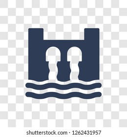 Dam icon. Trendy Dam logo concept on transparent background from Ecology collection