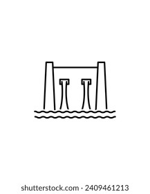 dam icon, vector best line icon.