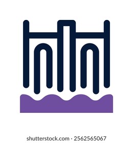 dam icon. vector dual tone icon for your website, mobile, presentation, and logo design.