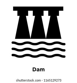 Dam icon vector isolated on white background, Dam transparent sign , black symbols