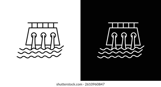 Dam icon Vector isolated outline drawing.