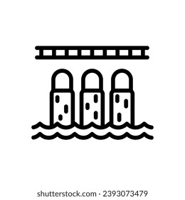 dam icon vector in line style