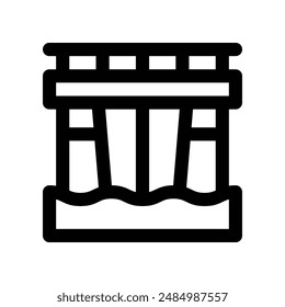 dam icon. vector line icon for your website, mobile, presentation, and logo design.