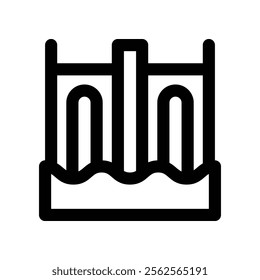 dam icon. vector line icon for your website, mobile, presentation, and logo design.