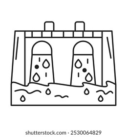 dam icon vector on white background
