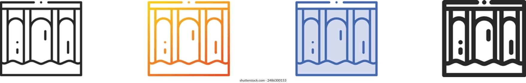 dam icon.Thin Linear, Gradient, Blue Stroke and bold Style Design Isolated On White Background