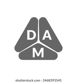 DAM letter logo design on white background. Creative  modern DAM letter logo design. Vector design.
Letters DAM, DAM logo  vector template.