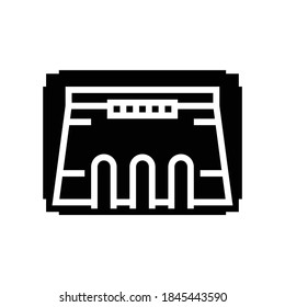 dam modeling glyph icon vector. dam modeling sign. isolated contour symbol black illustration