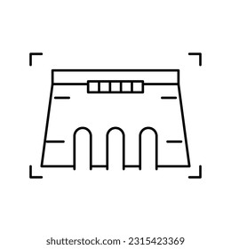 dam modeling line icon vector. dam modeling sign. isolated contour symbol black illustration