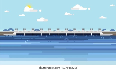 The dam in the port
