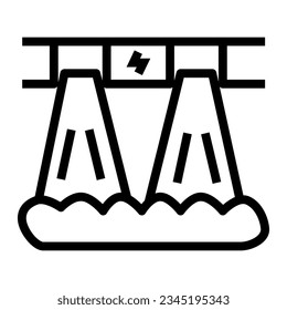 The dam power icon depicts a dam with flowing water and turbines. It symbolizes hydroelectric energy generation, sustainability