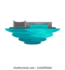 Dam Reservoir Water Lake for Power Energy Landscape Vector