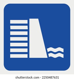 Dam Sign Symbol vector illustration