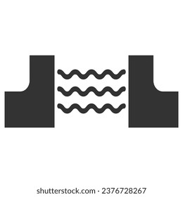Dam silhouette. Vector flat icon