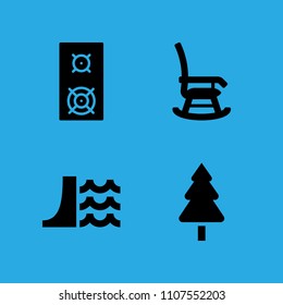 dam, speaker, rocking chair and tree icons vector in sample icon set for web and graphic design