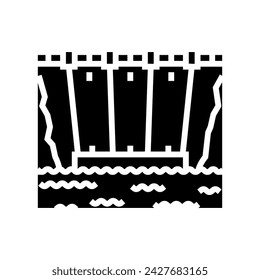 dam structure hydroelectric power glyph icon vector. dam structure hydroelectric power sign. isolated symbol illustration