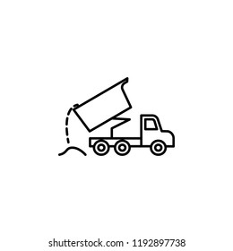 icono del coche de represa. Elemento de máquina de construcción icono para concepto móvil y aplicaciones web. Icono de coche de represa de línea delgada se puede utilizar para web y móvil en fondo blanco