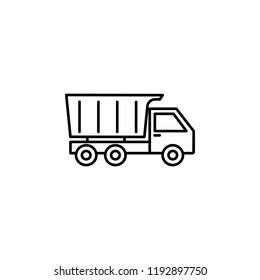 dam truck icon. Element of construction machine icon for mobile concept and web apps. Thin line dam truck icon can be used for web and mobile on white background