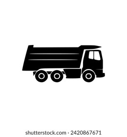 dam truck icon silhouette - flat design