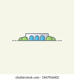 Dam vector icon illustration. Dam flat design