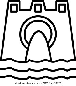 Dam Vector Line Icon Design