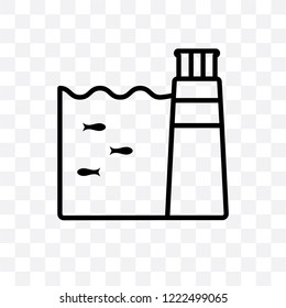 Dam vector linear icon isolated on transparent background, Dam transparency concept can be used for web and mobile