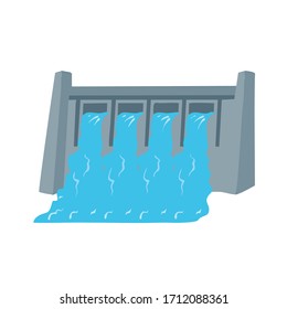 dam water building flat design