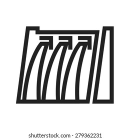 Dam, water, hydro electric icon vector image. Can also be used for energy and technology. Suitable for web apps, mobile apps and print media.
