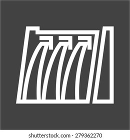 Dam, water, hydro electric icon vector image. Can also be used for energy and technology. Suitable for web apps, mobile apps and print media.