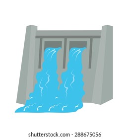 Dam, water, hydro electric icon vector image. Can also be used for energy and technology. Suitable for web apps, mobile apps and print media.