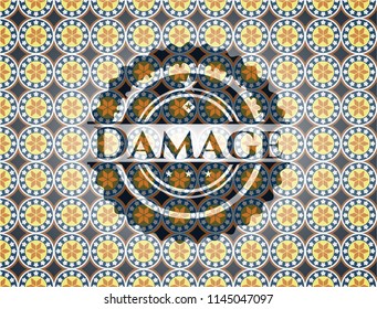 Damage arabesque style badge. arabic decoration.