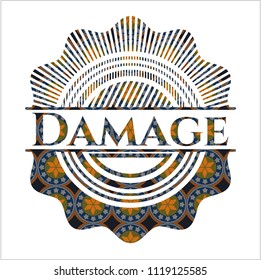 Damage arabesque style emblem. arabic decoration.