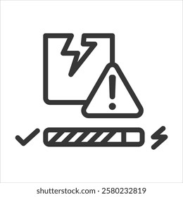 Damage Assessment Outline Icon Vector Illustration