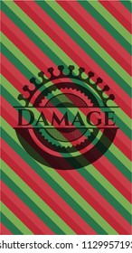 Damage christmas style emblem.