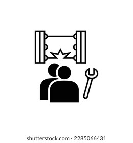 Damage control and repair team sign icon isolated on white background. Graphical symbol modern, simple, vector, icon for website design, mobile app, ui. Vector Illustration