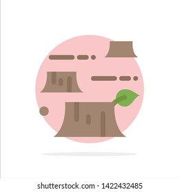 Damage, Deforestation, Destruction, Environment Abstract Circle Background Flat color Icon