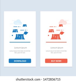 Damage, Deforestation, Destruction, Environment  Blue and Red Download and Buy Now web Widget Card Template
