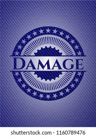 Damage emblem with denim high quality background