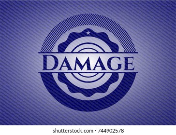 Damage emblem with jean background
