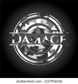 Damage grey camouflaged emblem