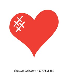 damage heart flat style icon design of love passion and romantic theme Vector illustration