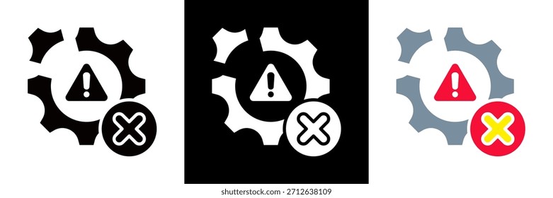 Conjunto de iconos de daño Ilustración vectorial de glifo
