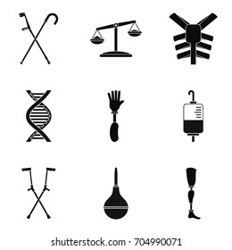 Damage icons set. Simple set of 9 damage vector icons for web isolated on white background