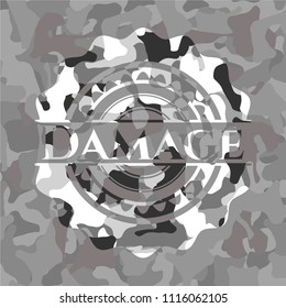 Damage on grey camouflaged texture
