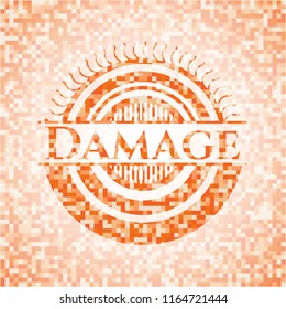 Damage orange mosaic emblem