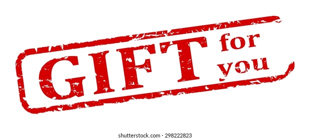 Damage to red oval stamp - a gift for you - vector