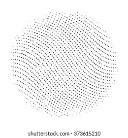 Damage round grunge shape silhouette. Circle halftone distressed grunge texture. Vector illustration