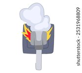 damage short circuit fire cartoon. risk protection, fuse breaker, voltage current damage short circuit fire sign. isolated symbol vector illustration